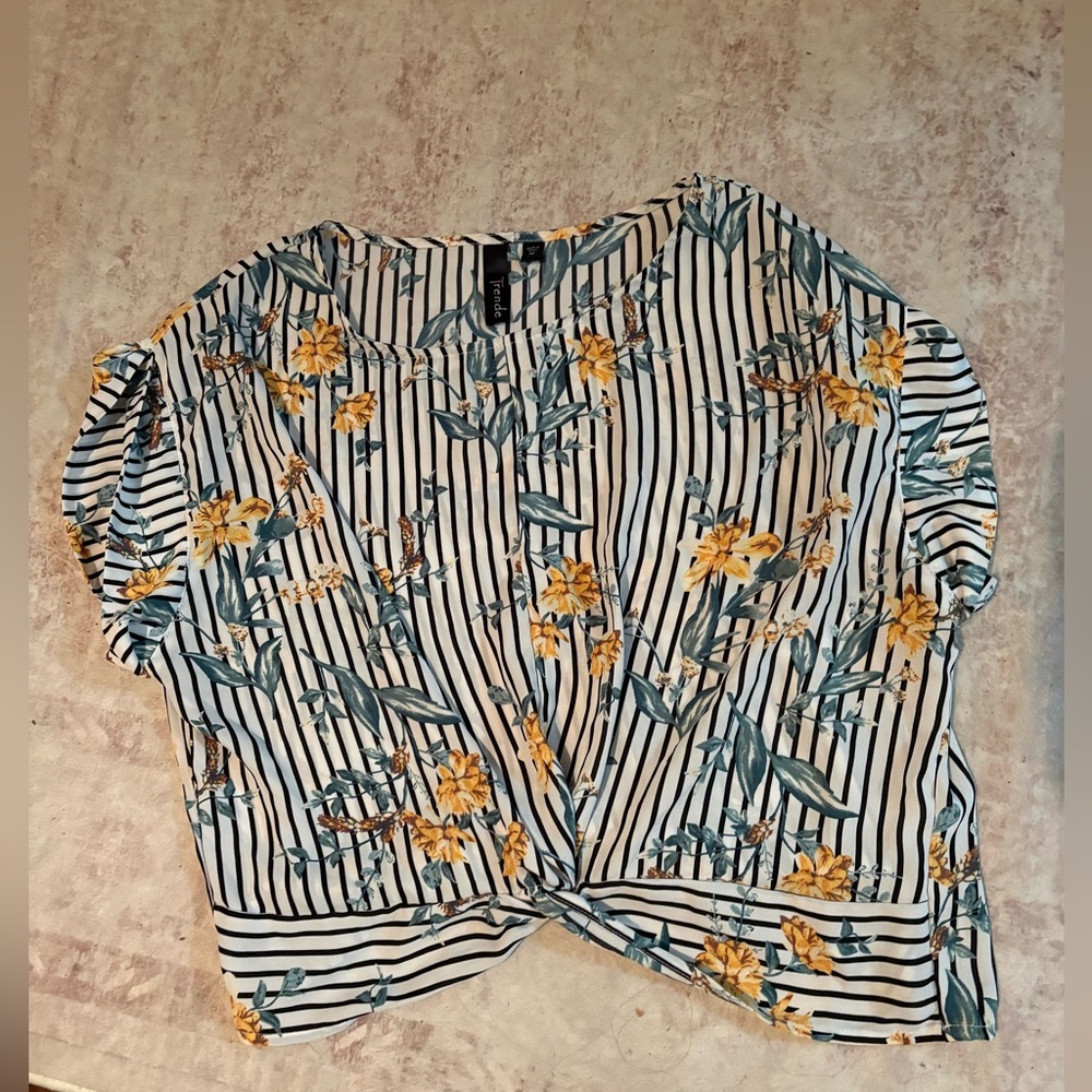 Floral Striped Women's Top